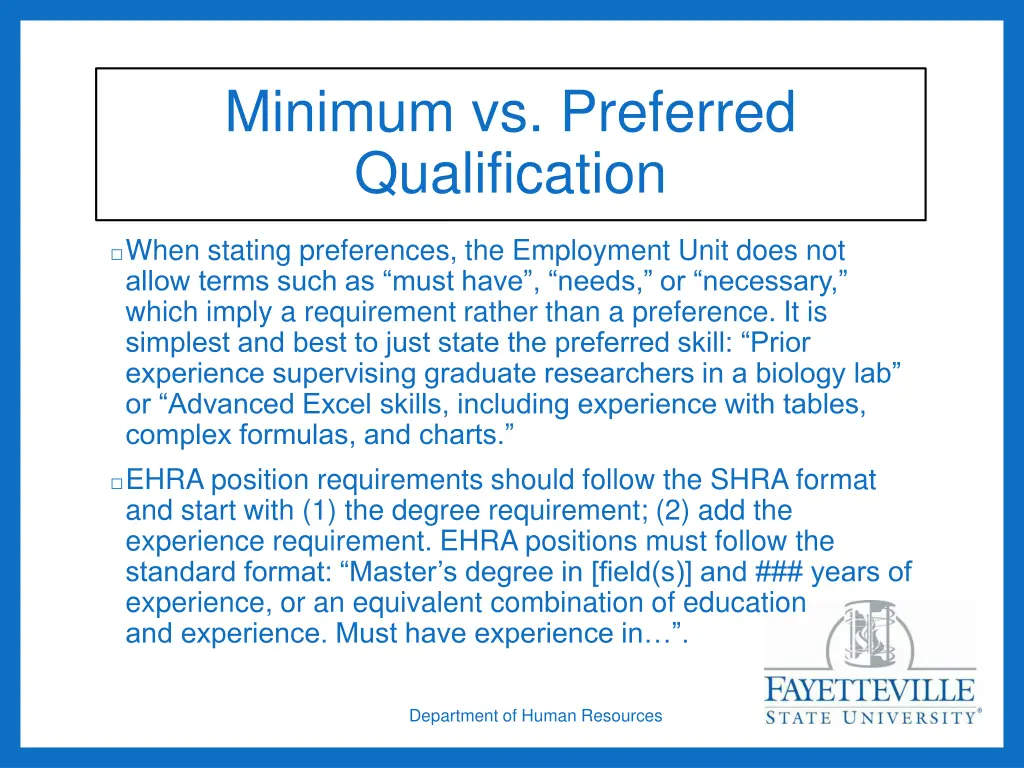 minimum vs preferred qualification 1