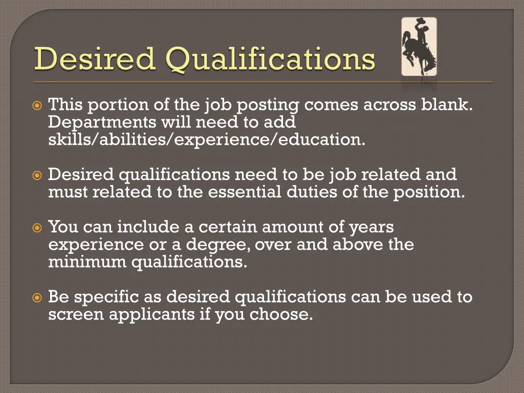 this portion of the job posting comes across