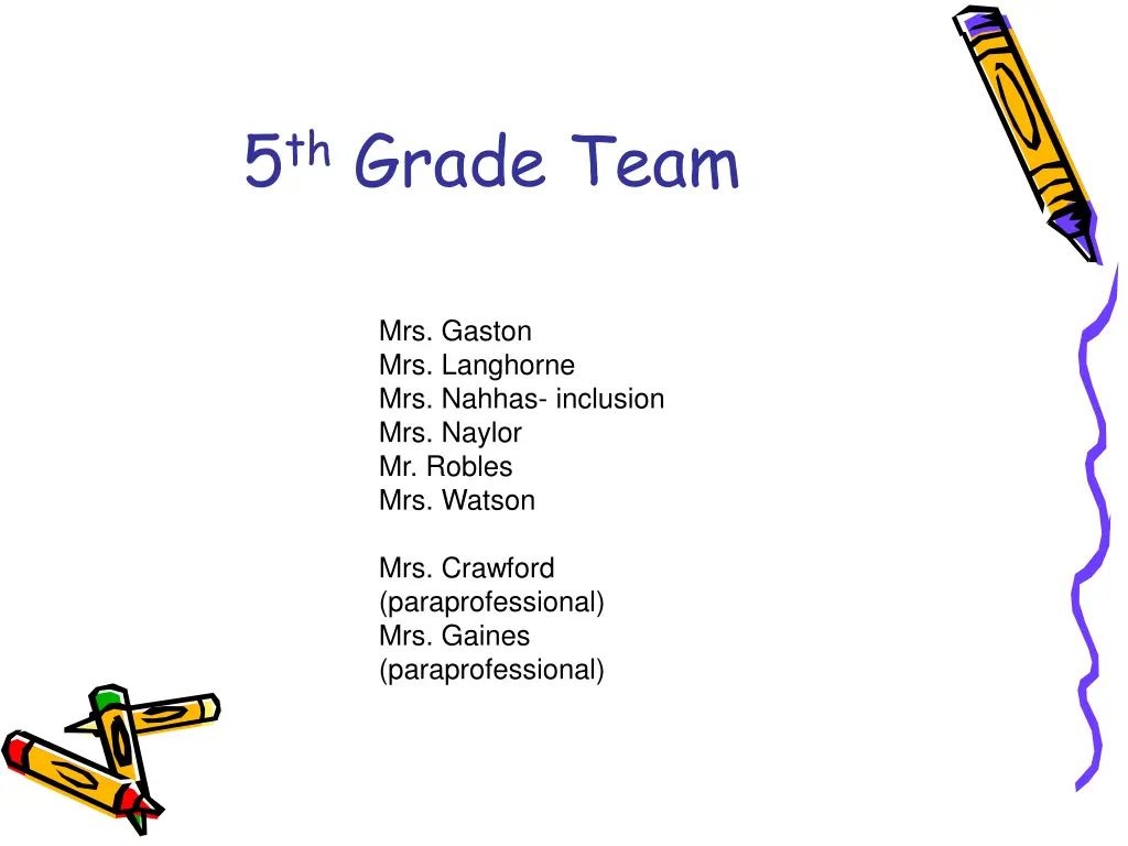 5 th grade team