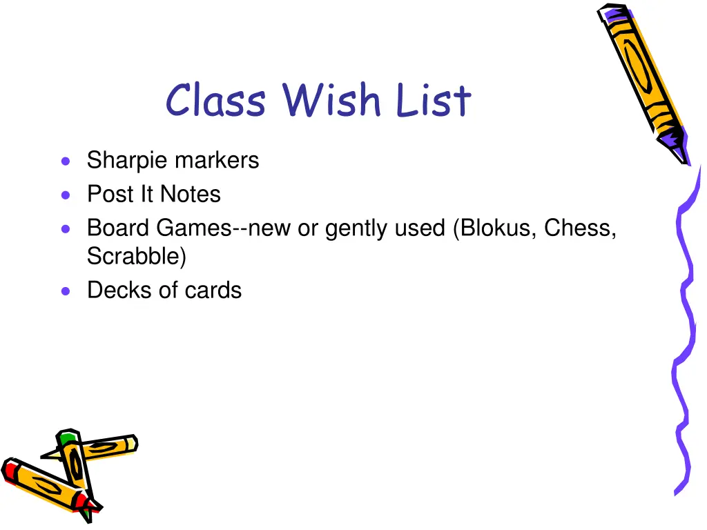 class wish list