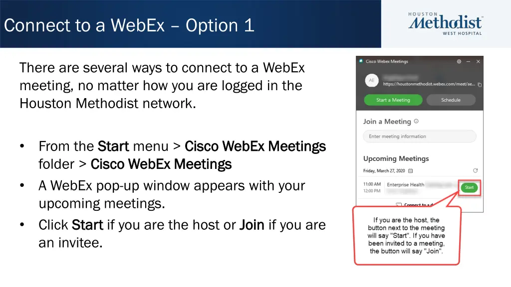 connect to a webex option 1