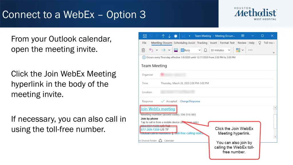 connect to a webex option 3