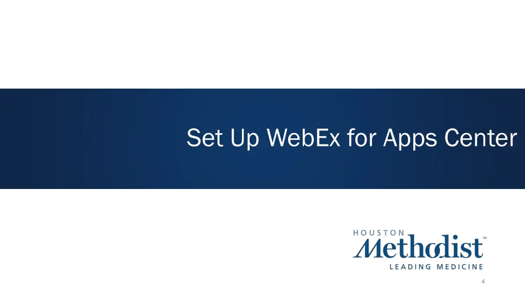 set up webex for apps center