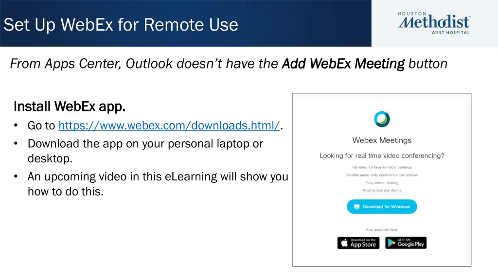 set up webex for remote use