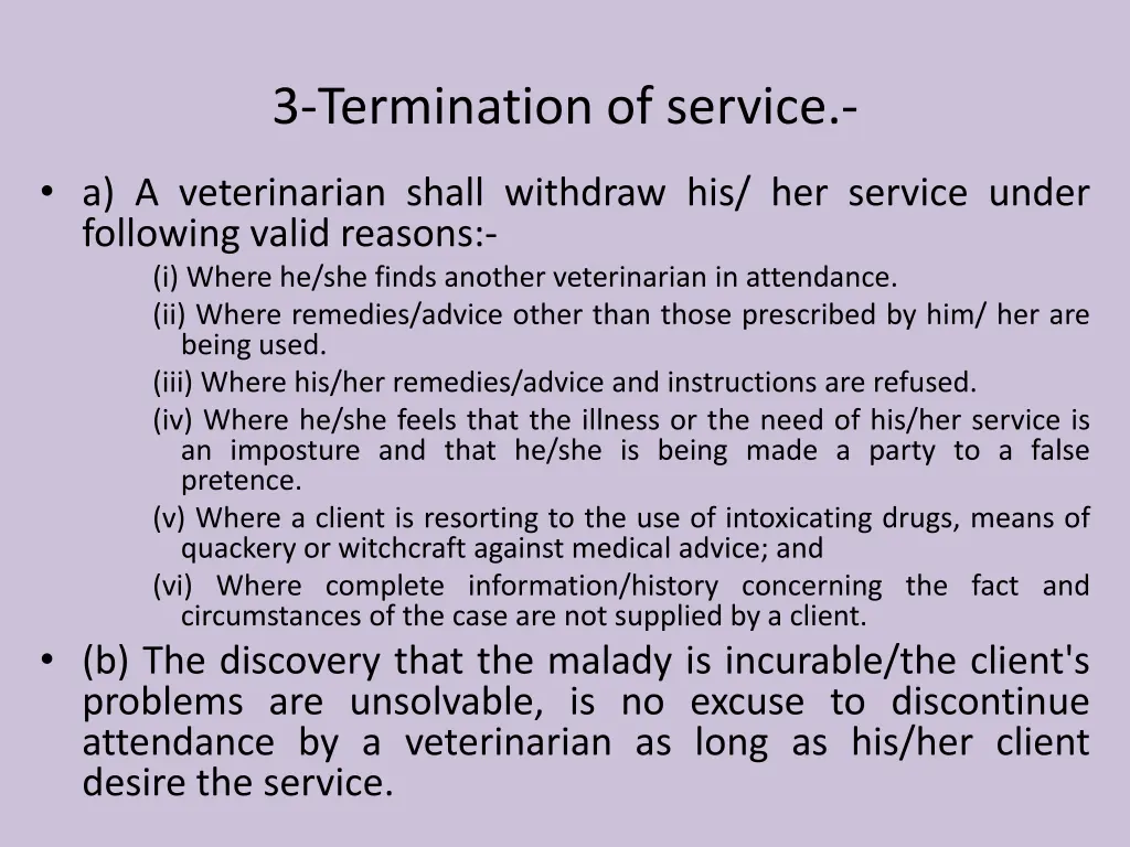 3 termination of service