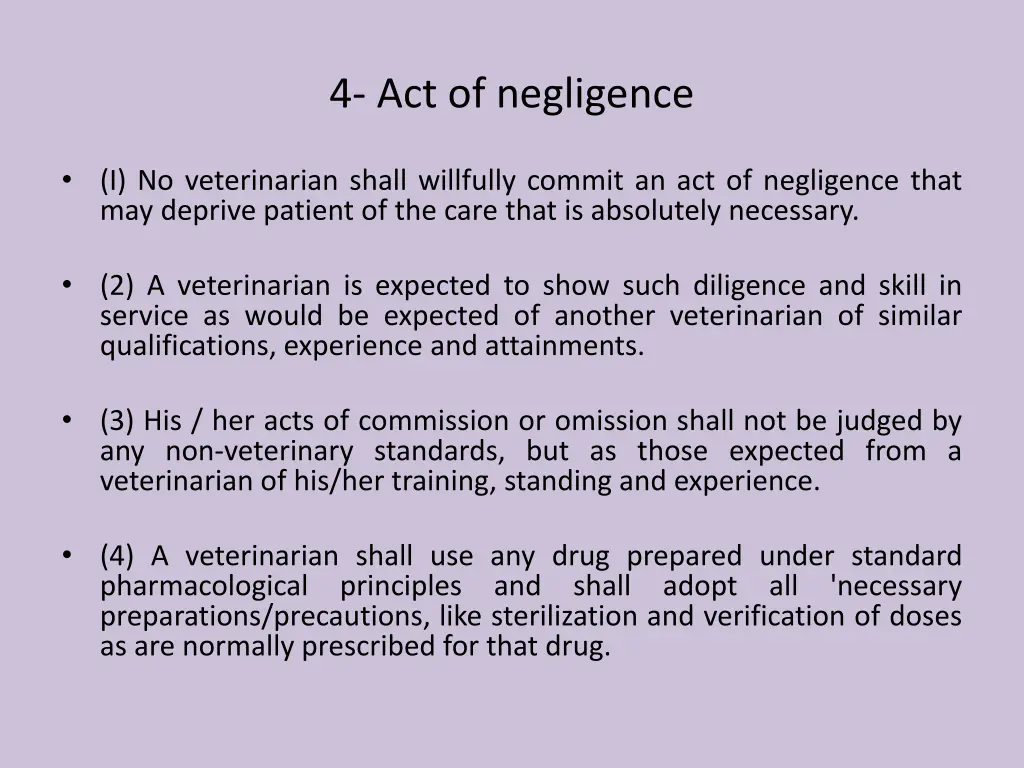 4 act of negligence