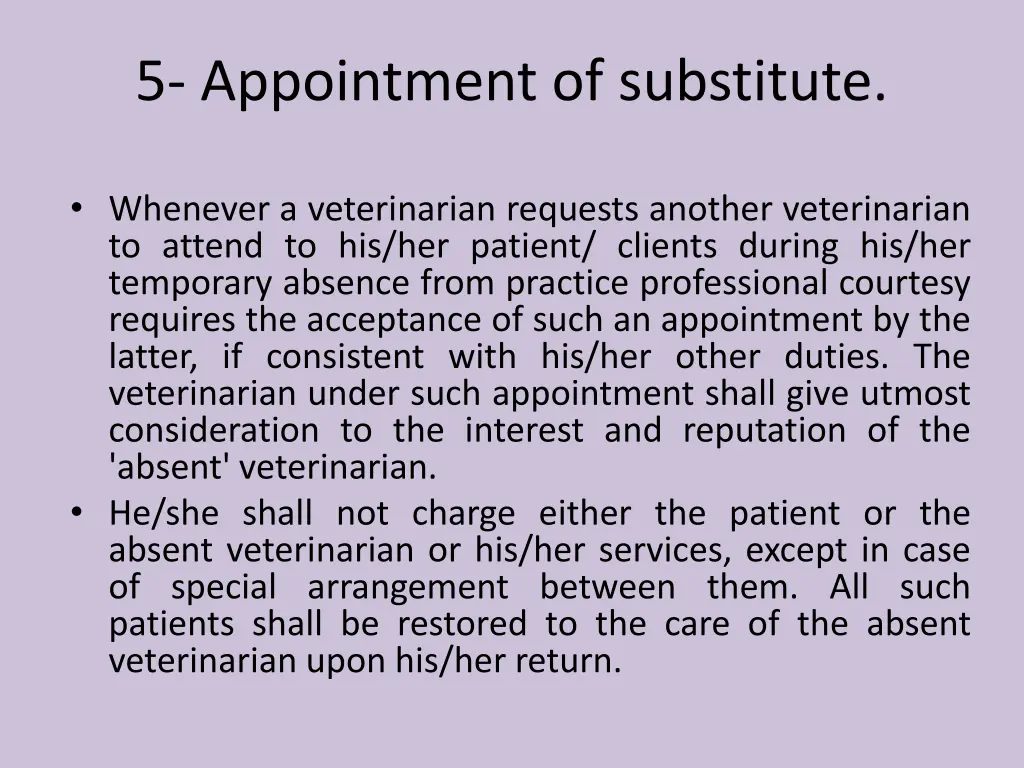 5 appointment of substitute