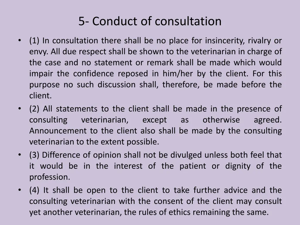 5 conduct of consultation