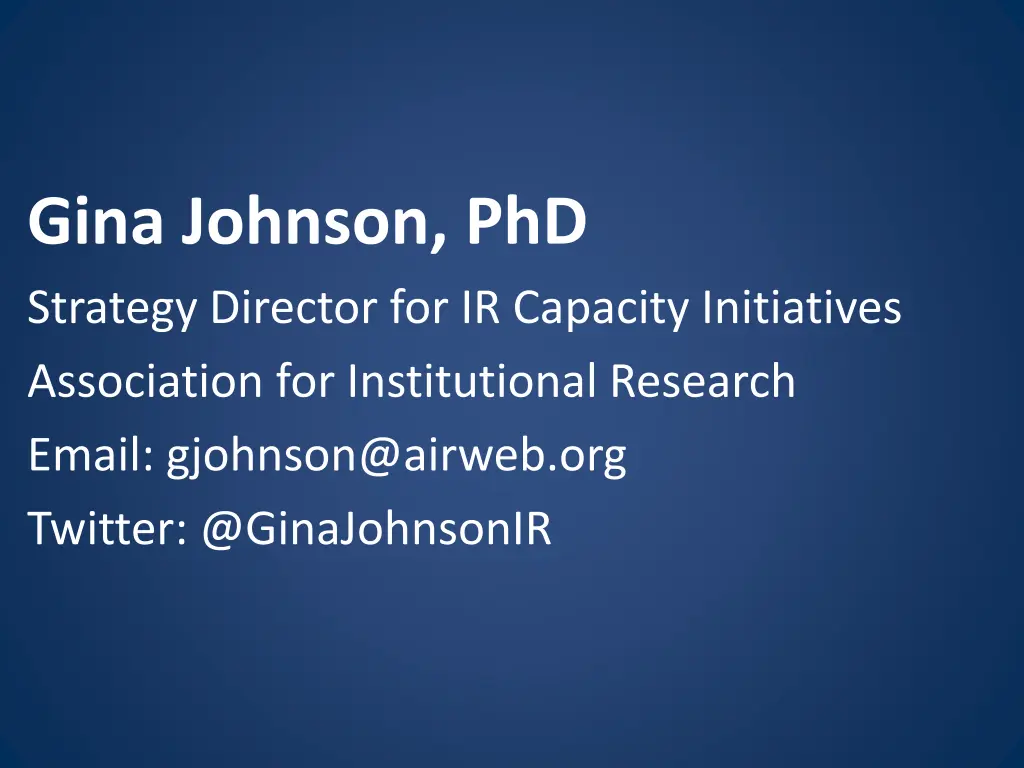 gina johnson phd strategy director