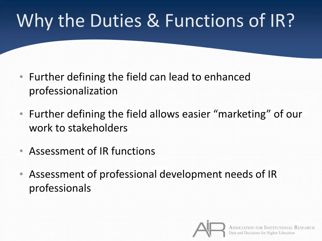 why the duties functions of ir 1