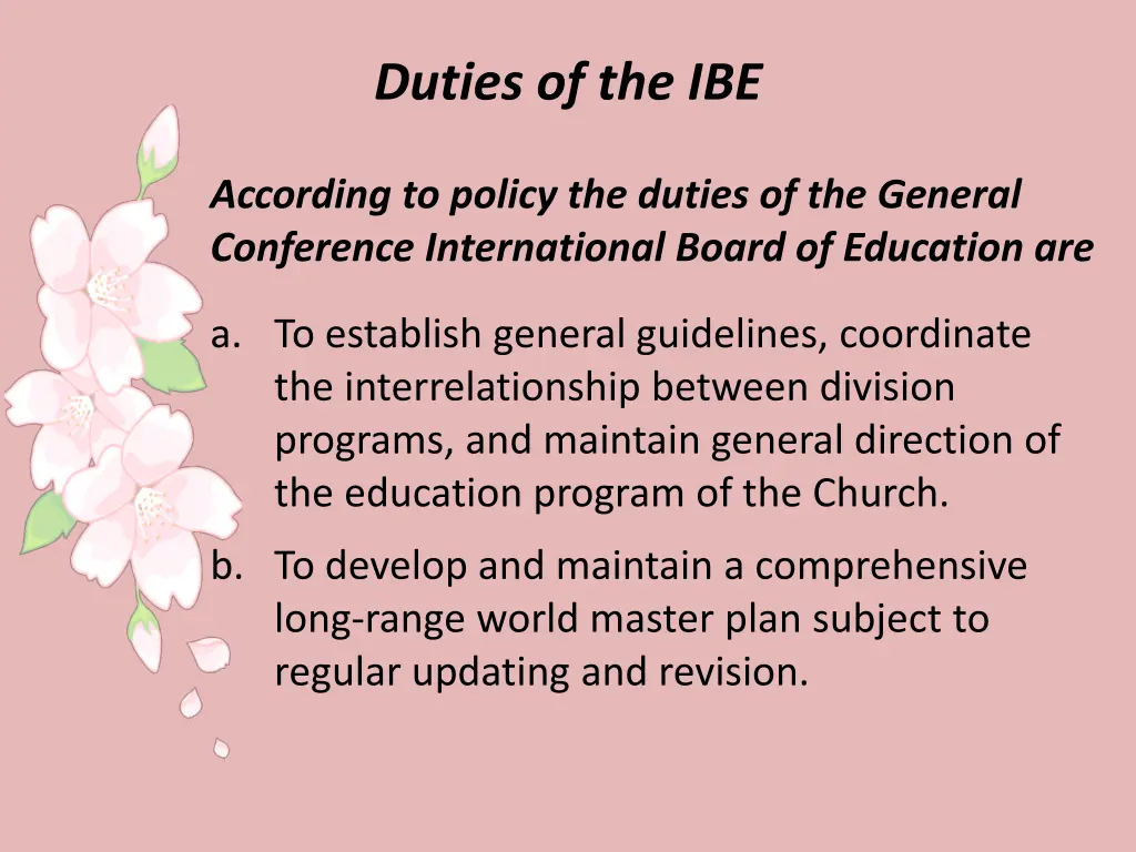 duties of the ibe