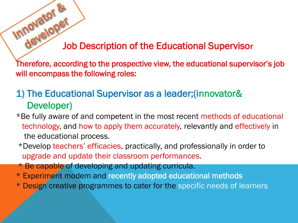 job description of the educational superviso