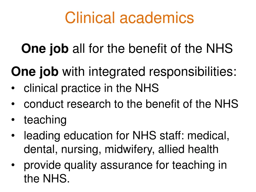 clinical academics