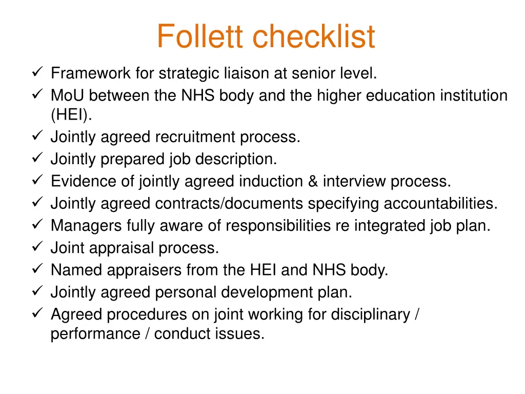 follett checklist