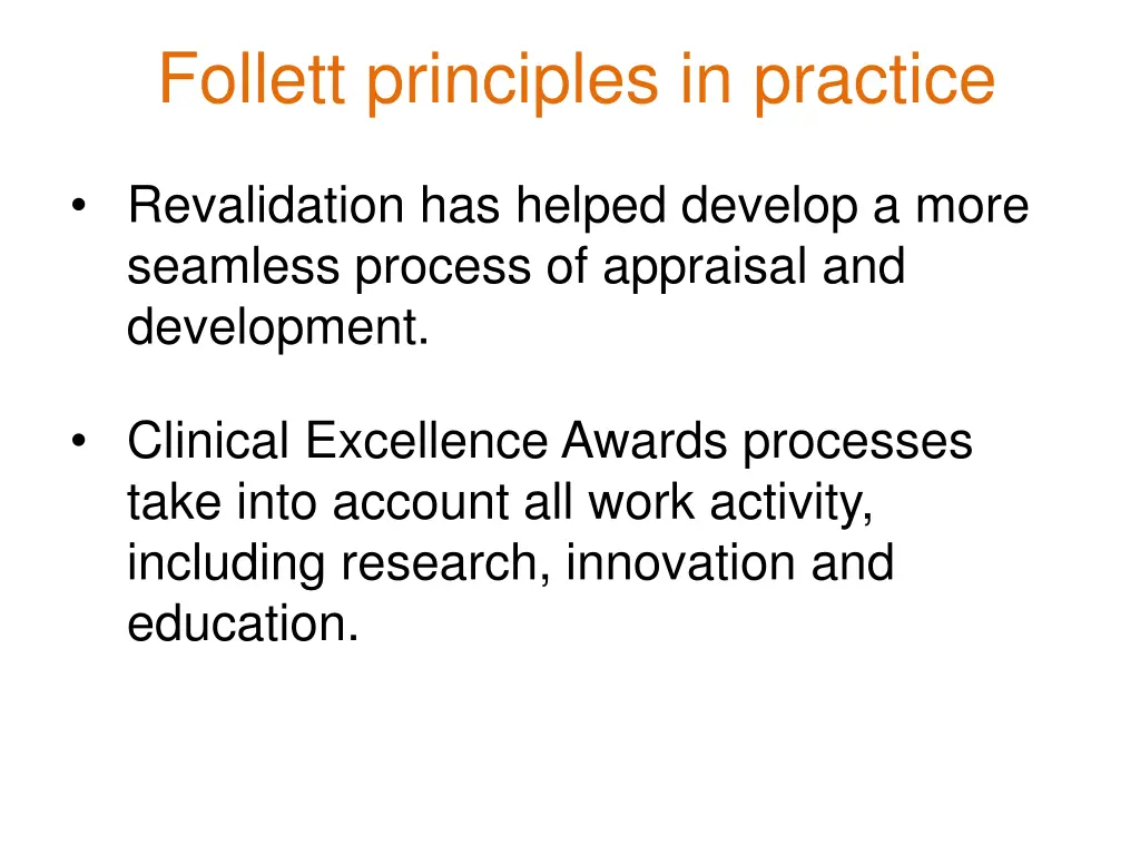 follett principles in practice