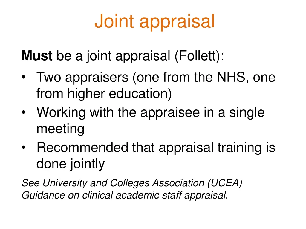 joint appraisal