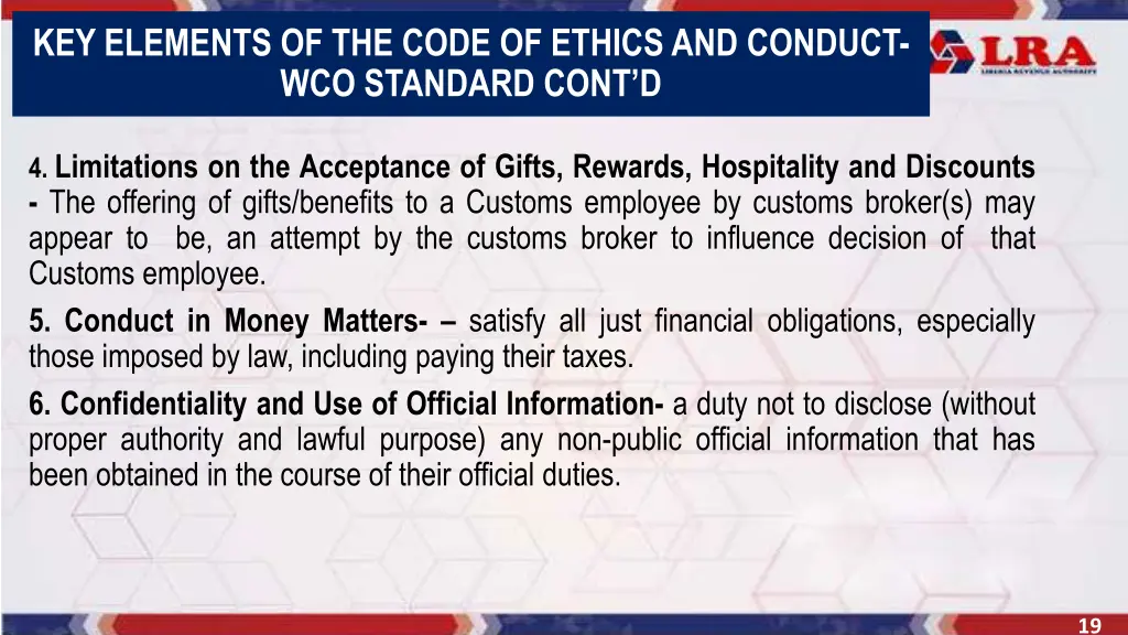 key elements of the code of ethics and conduct 1