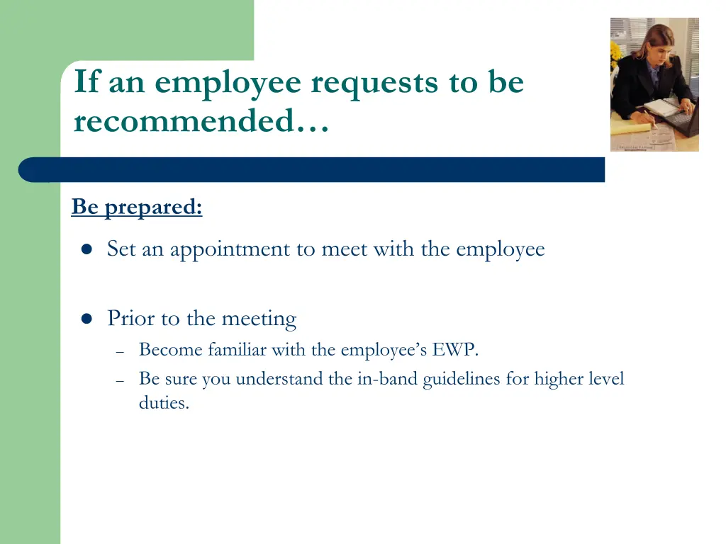 if an employee requests to be recommended