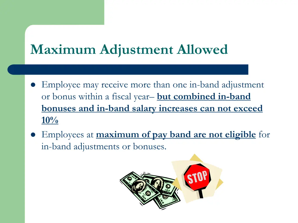 maximum adjustment allowed