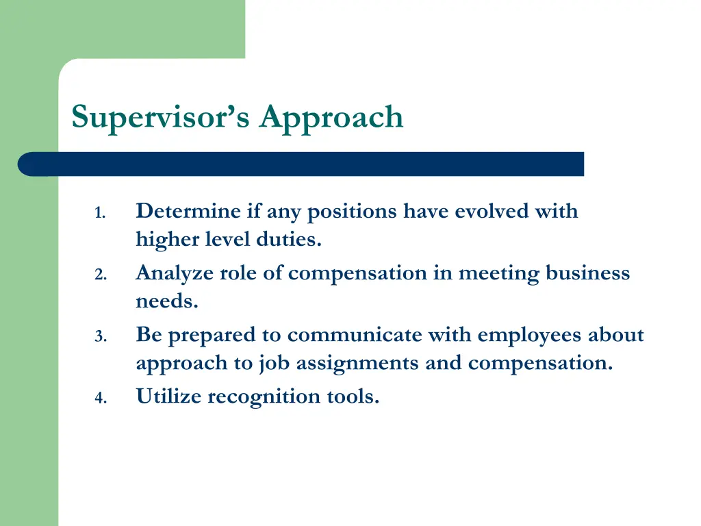 supervisor s approach