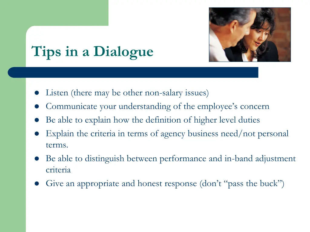 tips in a dialogue