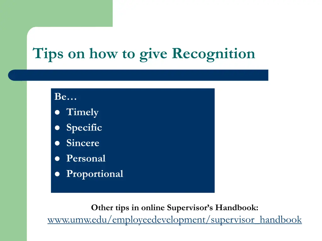 tips on how to give recognition