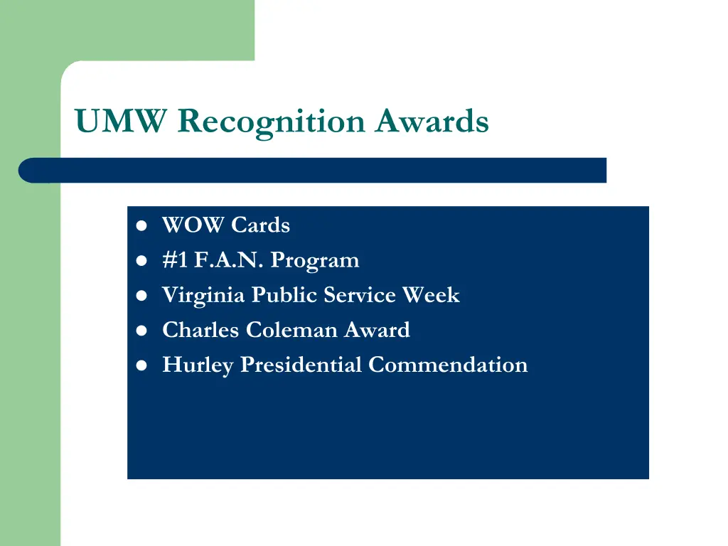 umw recognition awards