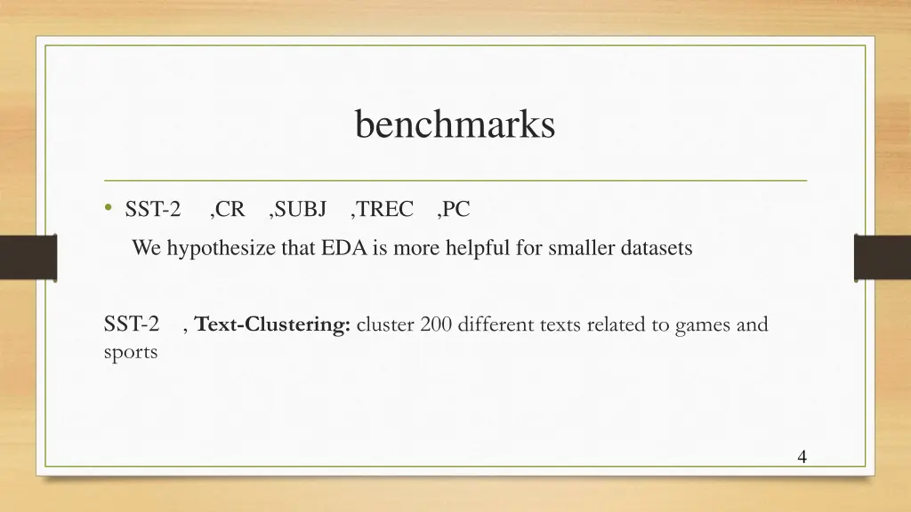 benchmarks