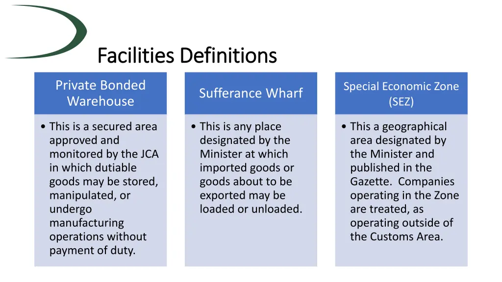 facilities definitions facilities definitions