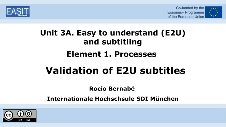 unit 3a easy to understand e2u and subtitling