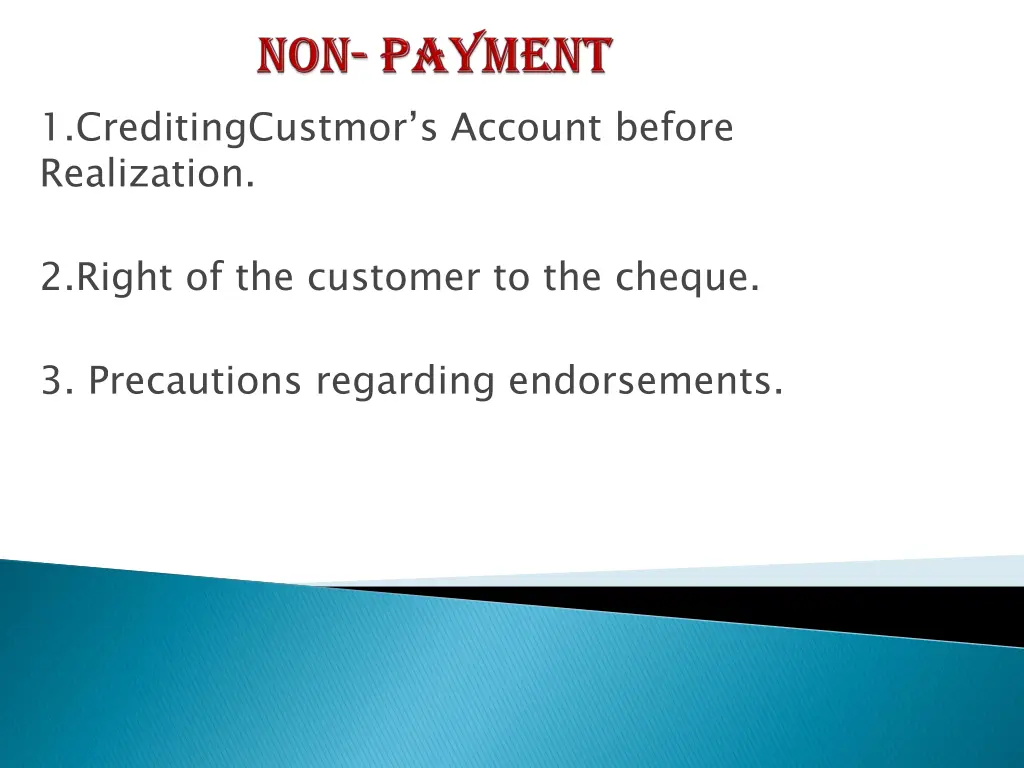 1 creditingcustmor s account before realization