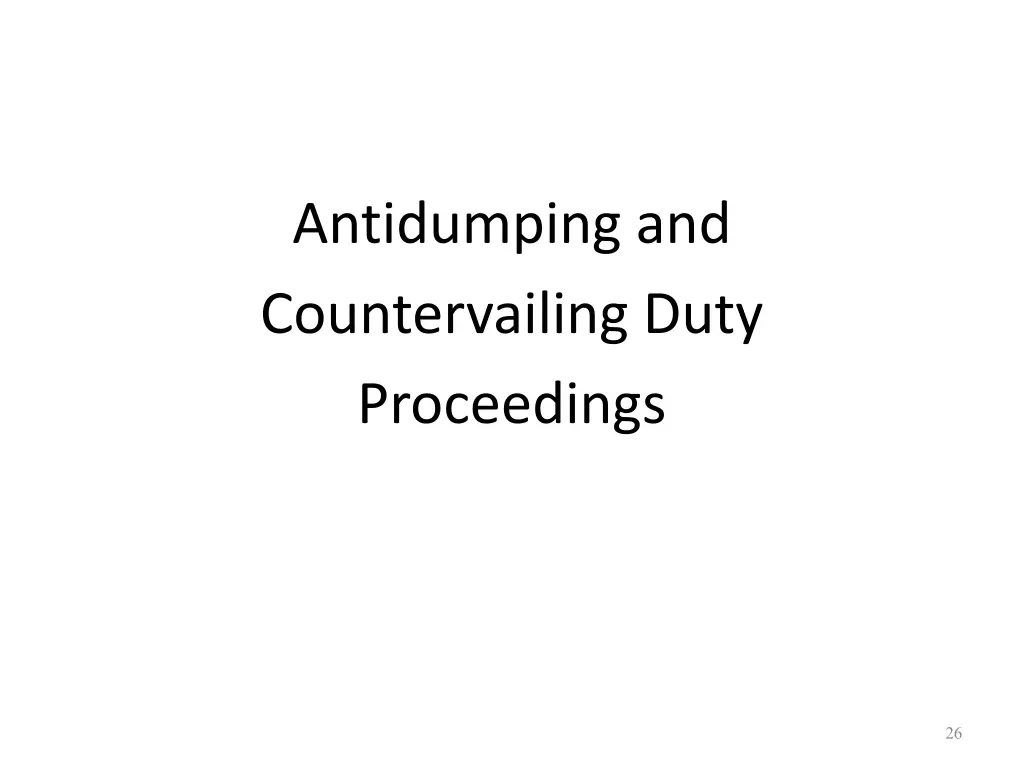 antidumping and countervailing duty proceedings