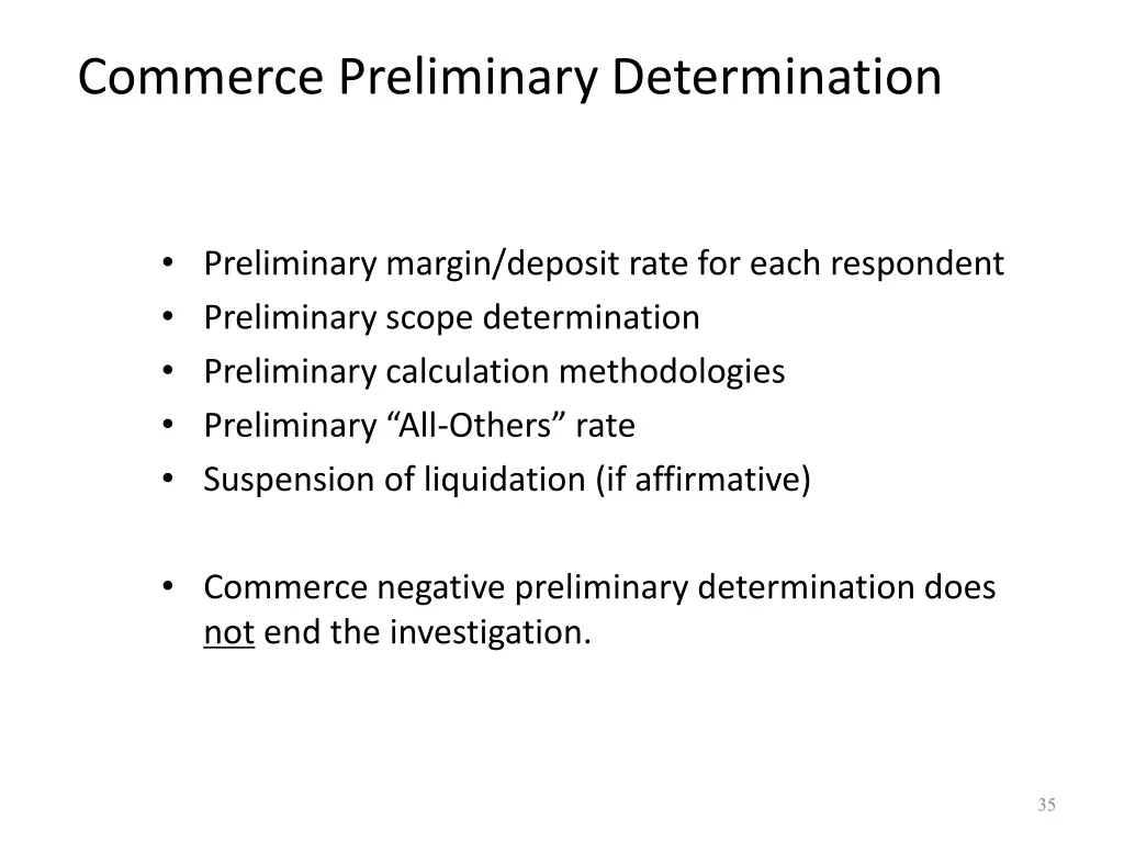 commerce preliminary determination