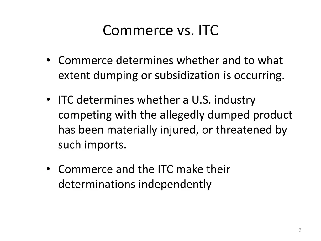 commerce vs itc