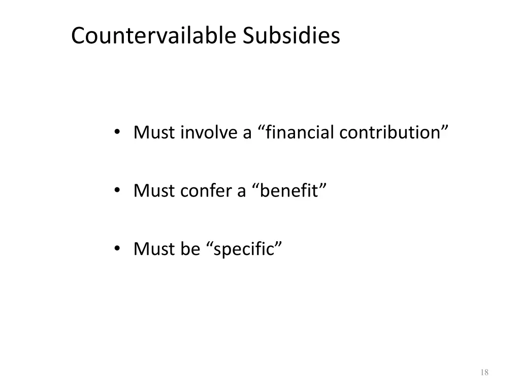 countervailable subsidies