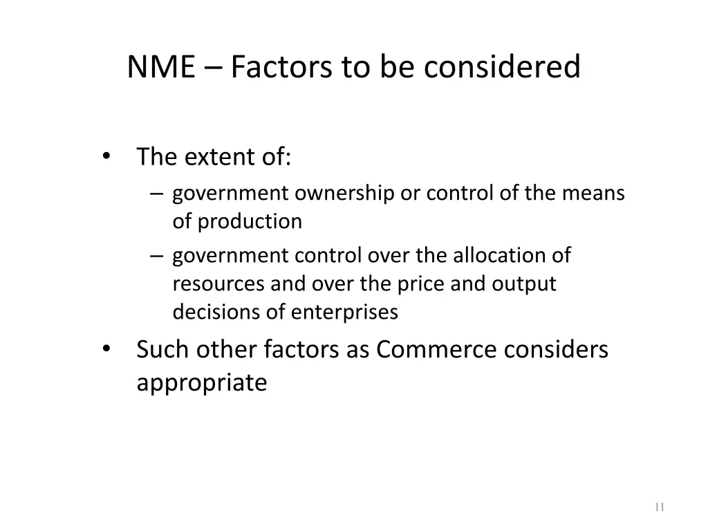 nme factors to be considered 1