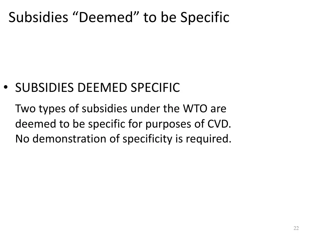 subsidies deemed to be specific