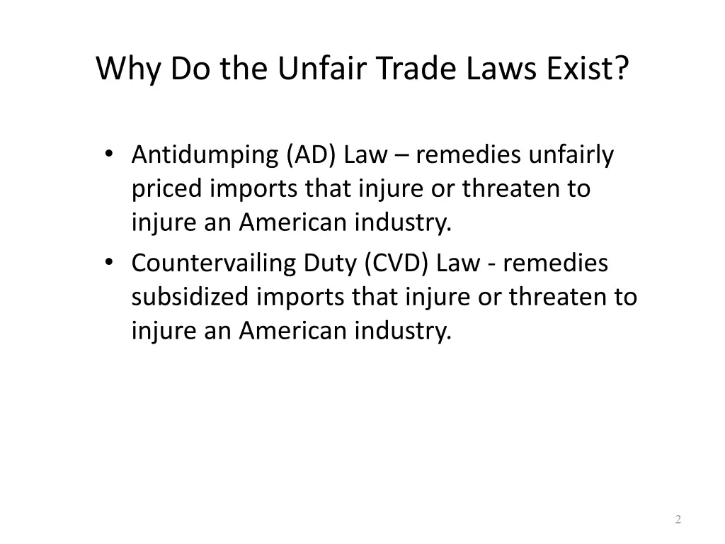 why do the unfair trade laws exist