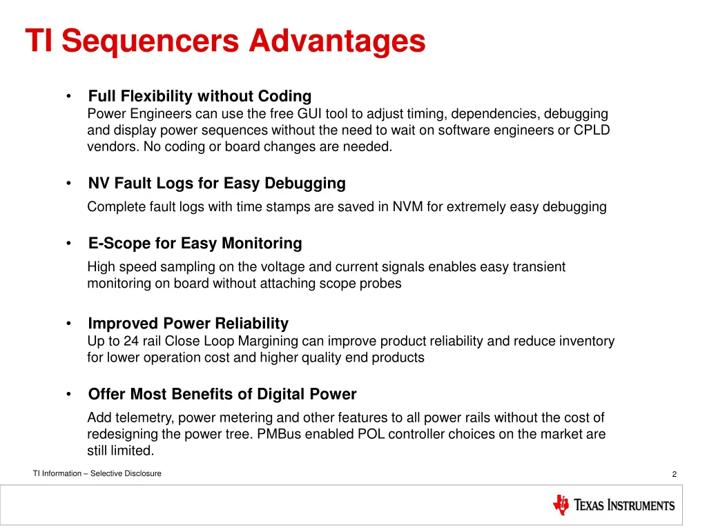 ti sequencers advantages