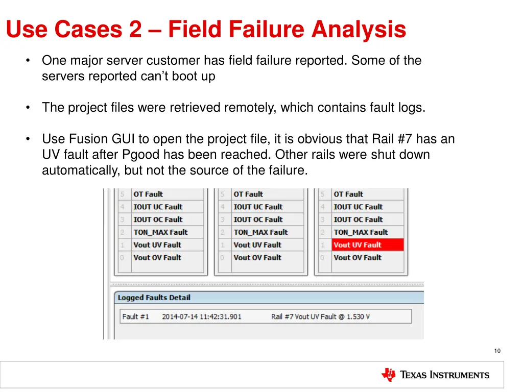 use cases 2 field failure analysis