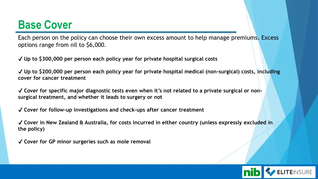 base cover each person on the policy can choose