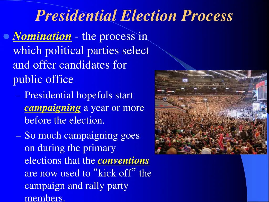 presidential election process nomination