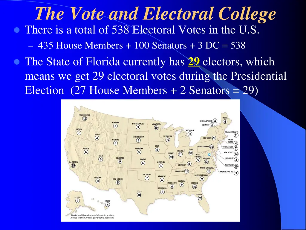 the vote and electoral college there is a total