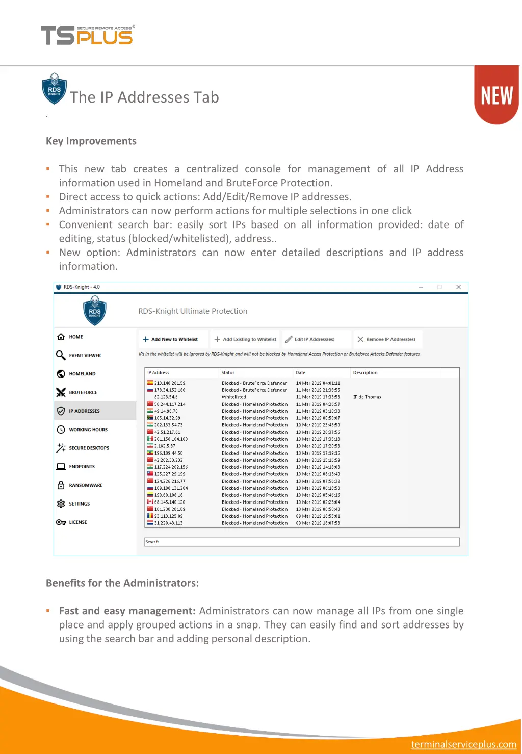 the ip addresses tab