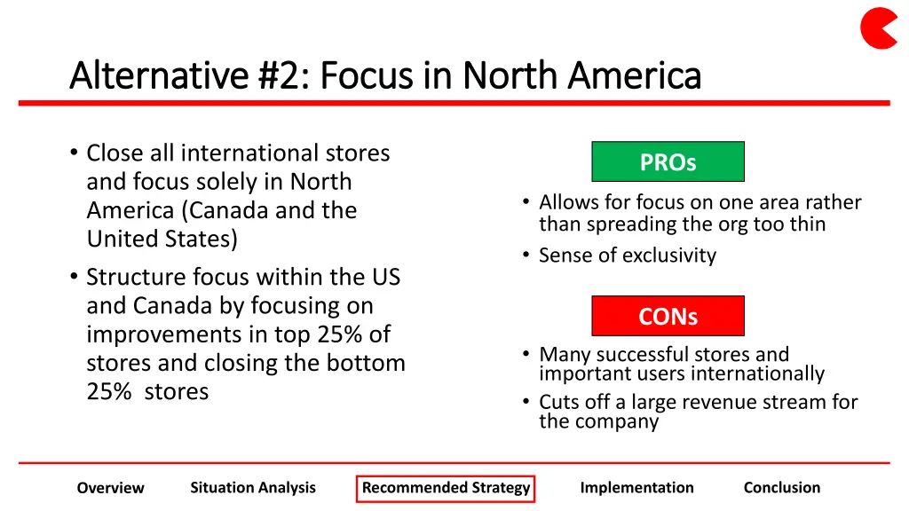 alternative 2 focus in north america alternative