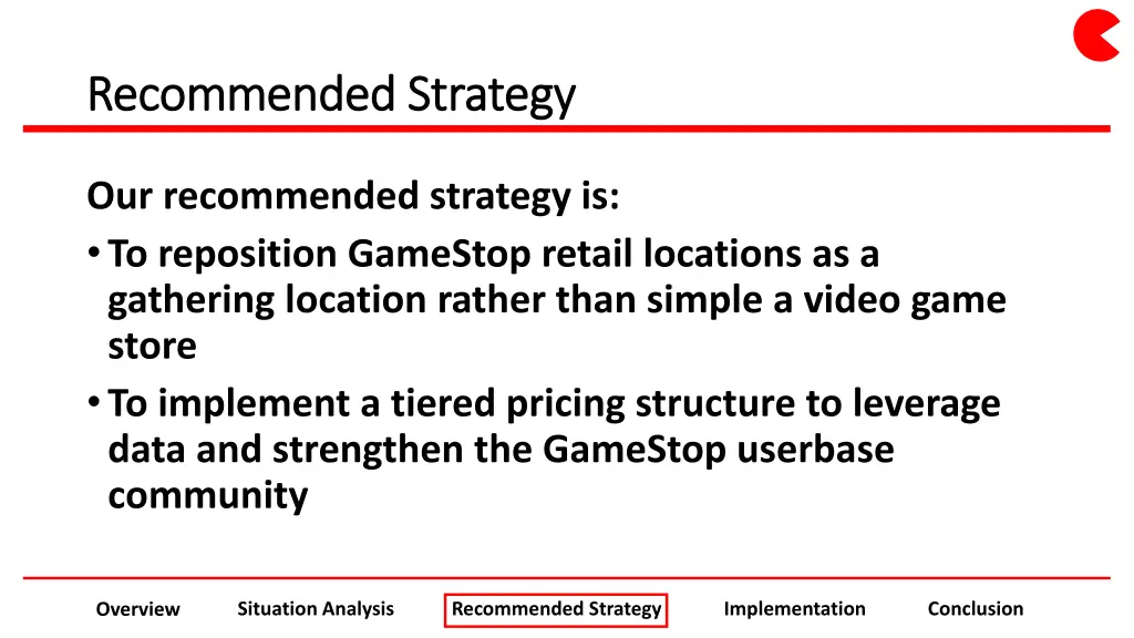 recommended strategy recommended strategy