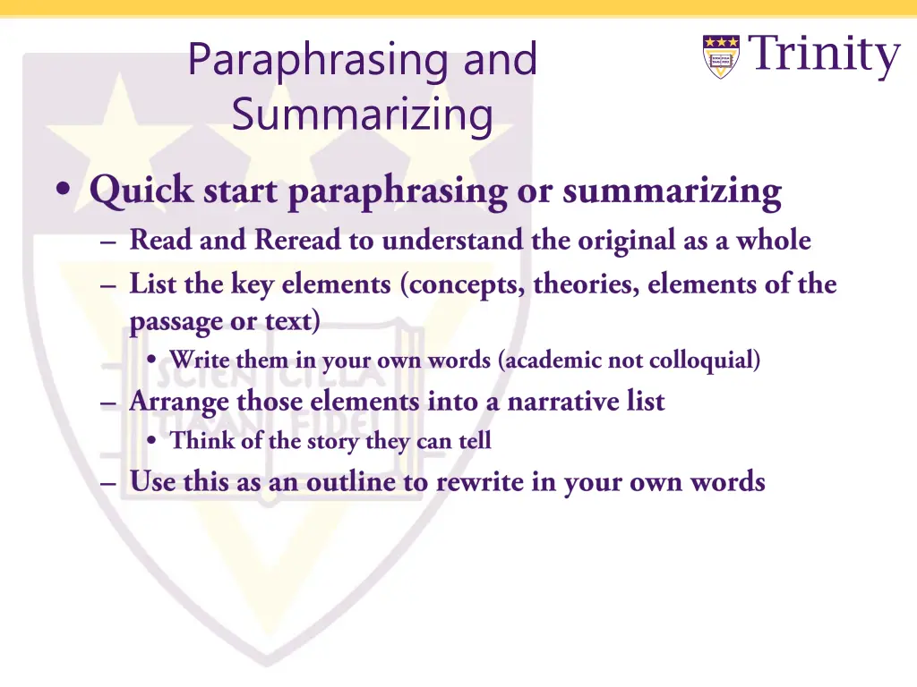 paraphrasing and summarizing