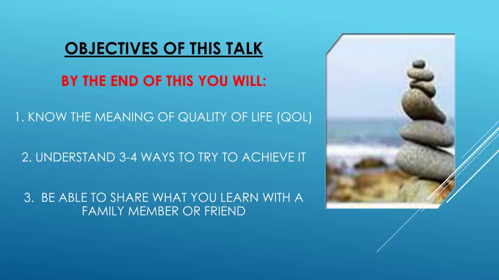 objectives of this talk