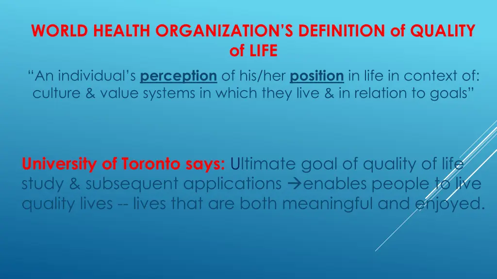 world health organization s definition of quality