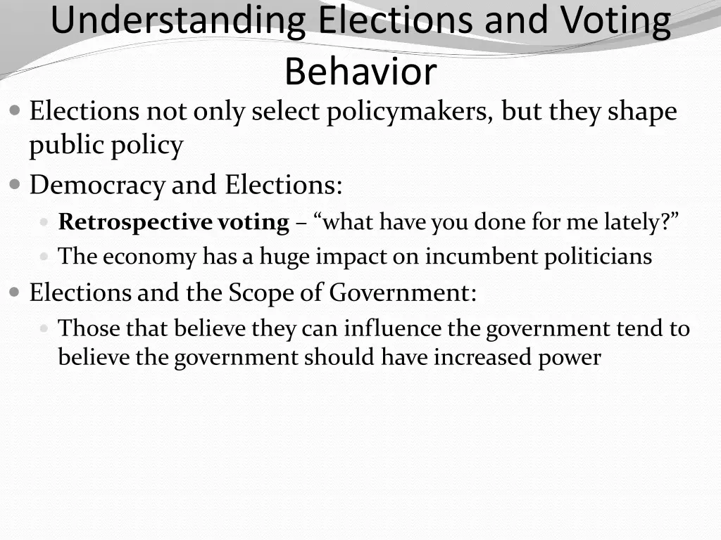 understanding elections and voting behavior